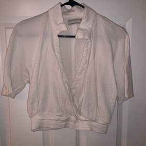 Low cut white wrap shirt from urban outfitters